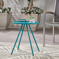 Vida 16.5 Side Table Teal Iron