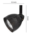 Round Metal Mesh Shade Track Light Head And Frame, Black Black Metal