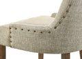 Yotam Beige Fabric & Salvaged Oak Finish Side Chair Set Of 2 Beige,Oak Fabric,Synthetic Wood