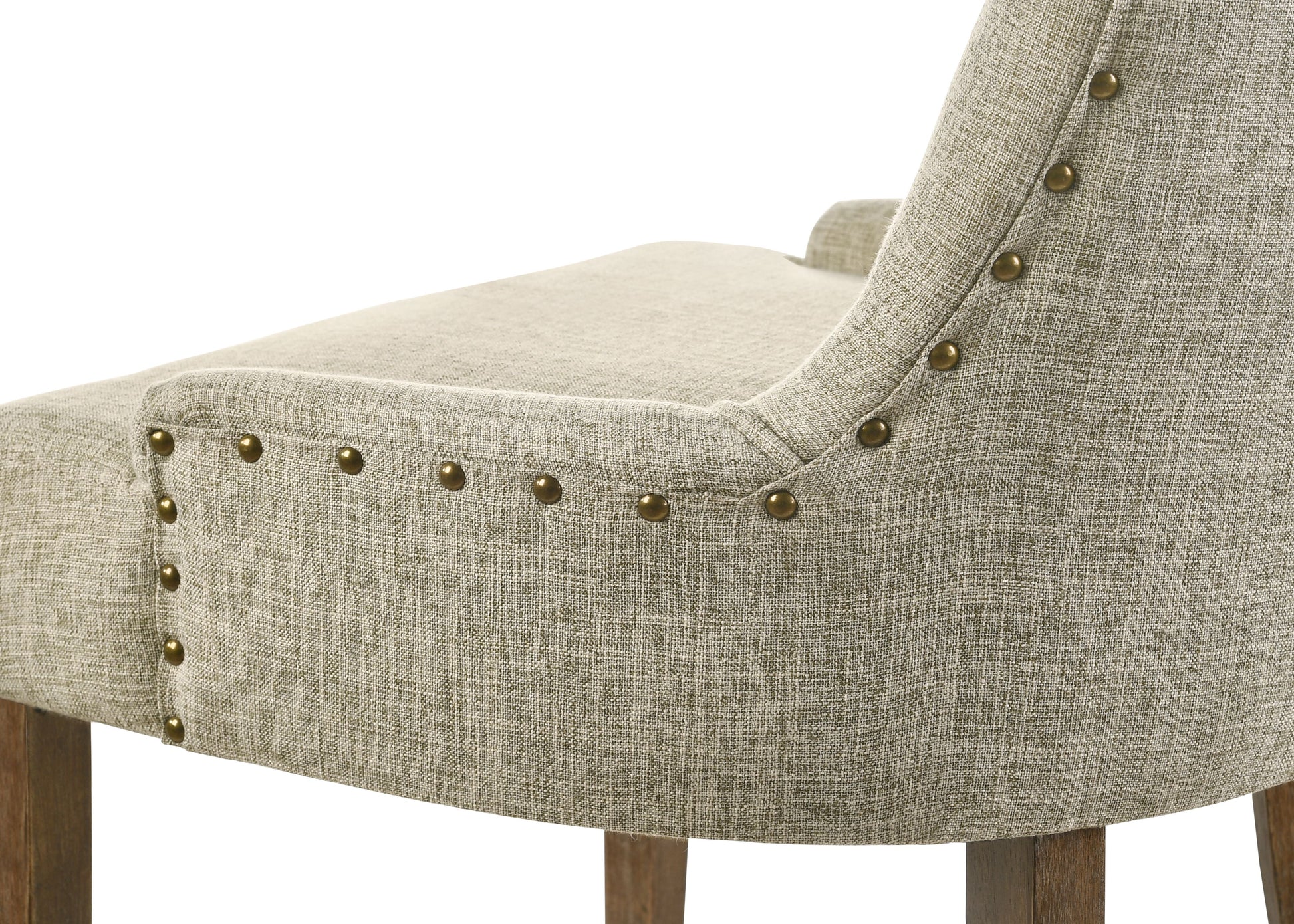 Yotam Beige Fabric & Salvaged Oak Finish Side Chair Set Of 2 Beige,Oak Fabric,Synthetic Wood