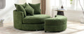 Orisfur. 360 Swivel Accent Barrel Chair With Storage Ottoman & 4 Pillows, Modern Chenille Leisure Chair Round Accent For Living Room, Green Green Foam Chenille