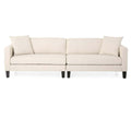 Mirod Comfy 3 Seat Sofa With Wooden Legs, Modern Style For Living Room And Study Beige Fabric 3 Seat