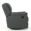 Charcoal Fabric Glider Recliner With Swivel, Manual Reclining Chair Charcoal Fabric