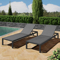 Cape Coral Kd Chaise Lounge Blk Mp2 Set Of 2 Black Gray Mesh