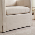 29.92'' Swivel Accent Chair, Upholstered Skirted Swivel Chair With Removable Back Cushion, 360 Degree Comfy Armchair For Living Room, Nursery, Lounge,Office,Beige Chenille Beige Chenille