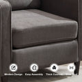 Mid Century Accent Chair ,Modern Linen Fabric Armchair For Living Room,Double Side Pockets, Comfortable And Padded Reading Feature Sofa Chair, Suitable For Bedrooms, Living Rooms, And Offices Dark Grey Linen