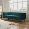 3 Seater Sofa, Upholstered Tufted Coach, Velvet Sofa, Green Frosty Green Velvet 3 Seat