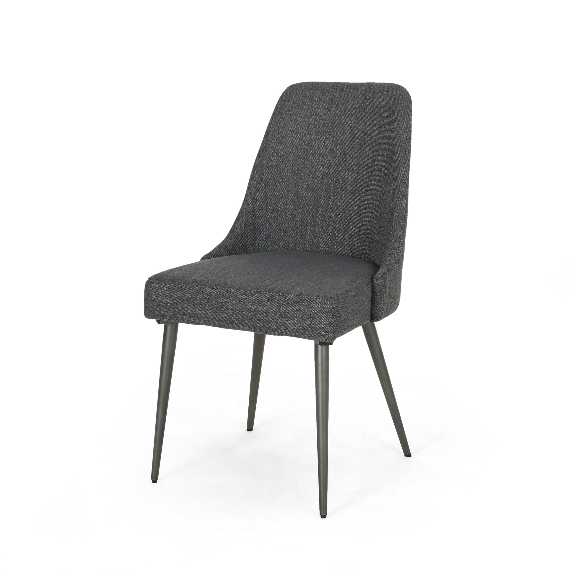 Dining Chair Set Of 2 Charcoal Fabric