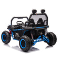 24V Two Seater Kids Ride On Utv W Parents Control,400W Super Power,Four Wheel Suspension,Led Light With Rear Searchlight,Bluetooth,Mp3,Music,Rear Storage Space,Speeds 3.73 4.97Mph For Kids Aged 3 . Blue 50 99 Lbs Polypropylene