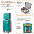 Luggage Sets 4 Piece 14 20 24 28 , Expandable Lightweight Suitcase With 4 Double 360 Degrees Mute Spinner Wheels Pp Materials Durable Tsa Lock Travel Luggage Coral Green Polypropylene