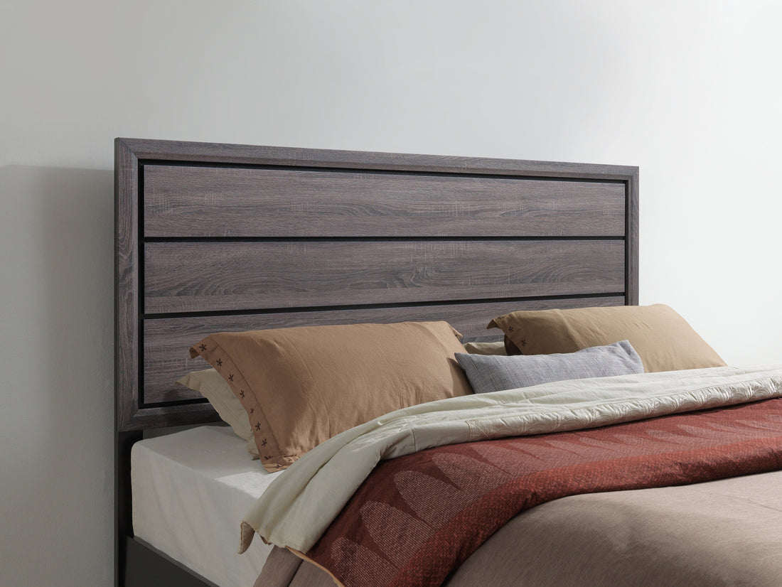 Mirage Grey King Bed Black Gray Rubber Wood