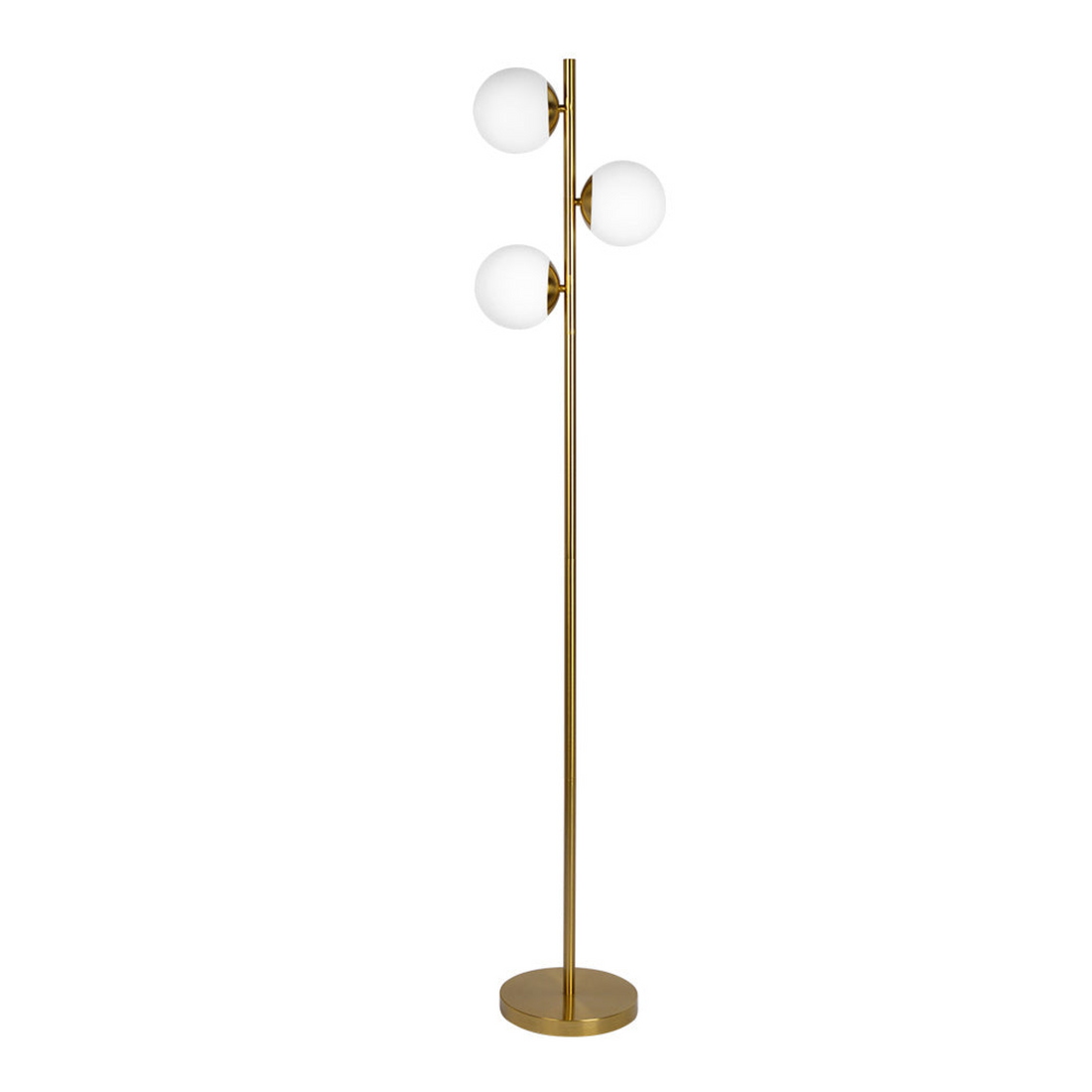 Brilliance Modern Gold Brush Floor Lamp, Opal Glass Shades And Round Metal Base Clear,Gold Table&Floor Lamps Brass,Glass