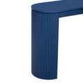 Curved Design Console Table With Unique Vertical Stripe Design ,Suitable For Living Room,Study And Entrance Navy Mdf