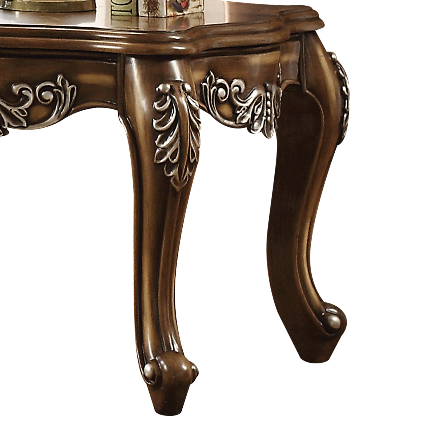 Antique Oak End Table With Queen Anne Legs Oak Primary Living Space Square Solid Wood Mdf