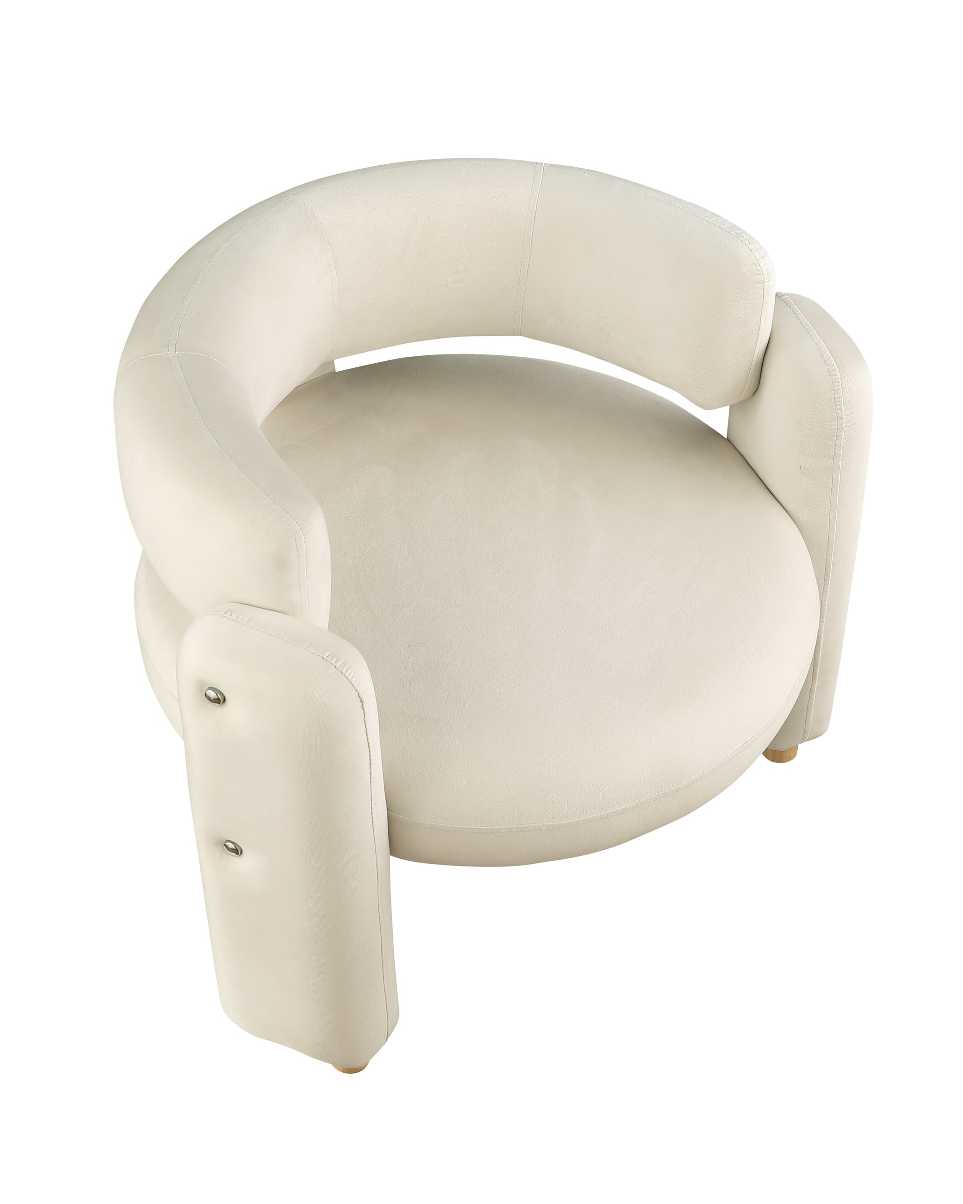 Accent Chair White Fabric