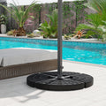 Outsunny 4 Pieces Round Patio Umbrella Base, Cantilever Offset Outdoor Umbrella Weights, 52 Liters Capacity Water Or 112 Lbs Capacity Sand Plates Set, Black Black Hdpe