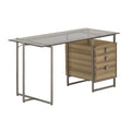 Techni Mobili Oak Computer Desk With Storage Oak Office Modern Rectangular Rectangular Mdf Metal