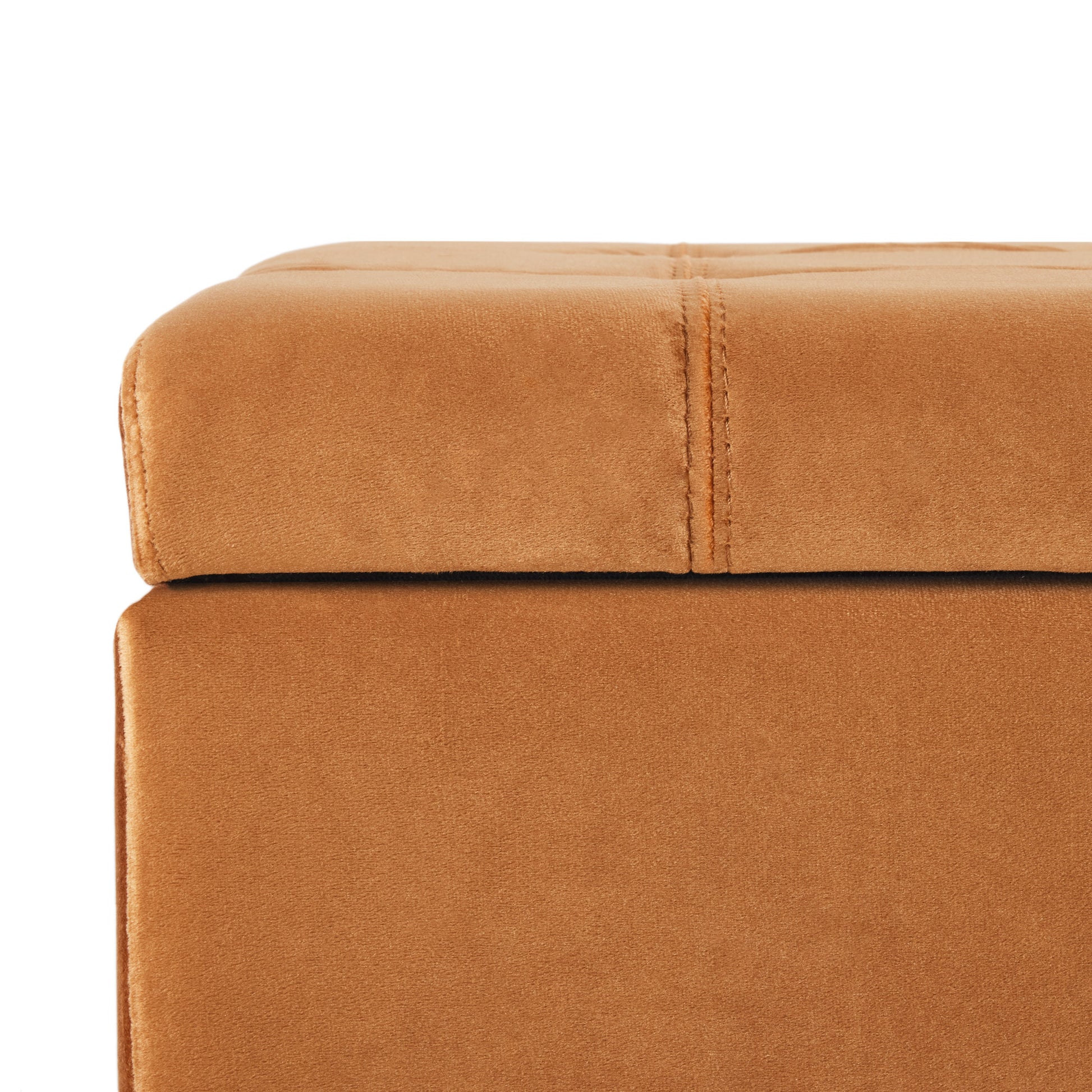 Storage Ottoman Burnt Orange Velvet