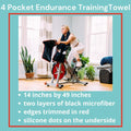 Sweat Protection Towel, Handlebar Sweat Towel For Peloton, Echelon Bike, Bike Trainer Stand, Indoor Cycling Workout Towel With 4 Pocket For Water Bottle Or Phone Holder Black Polyester