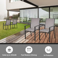 5Pcs Outdoor Dining Set, Square Metal Dining Table And 4 Textilene Dining Chairs, With 1.57