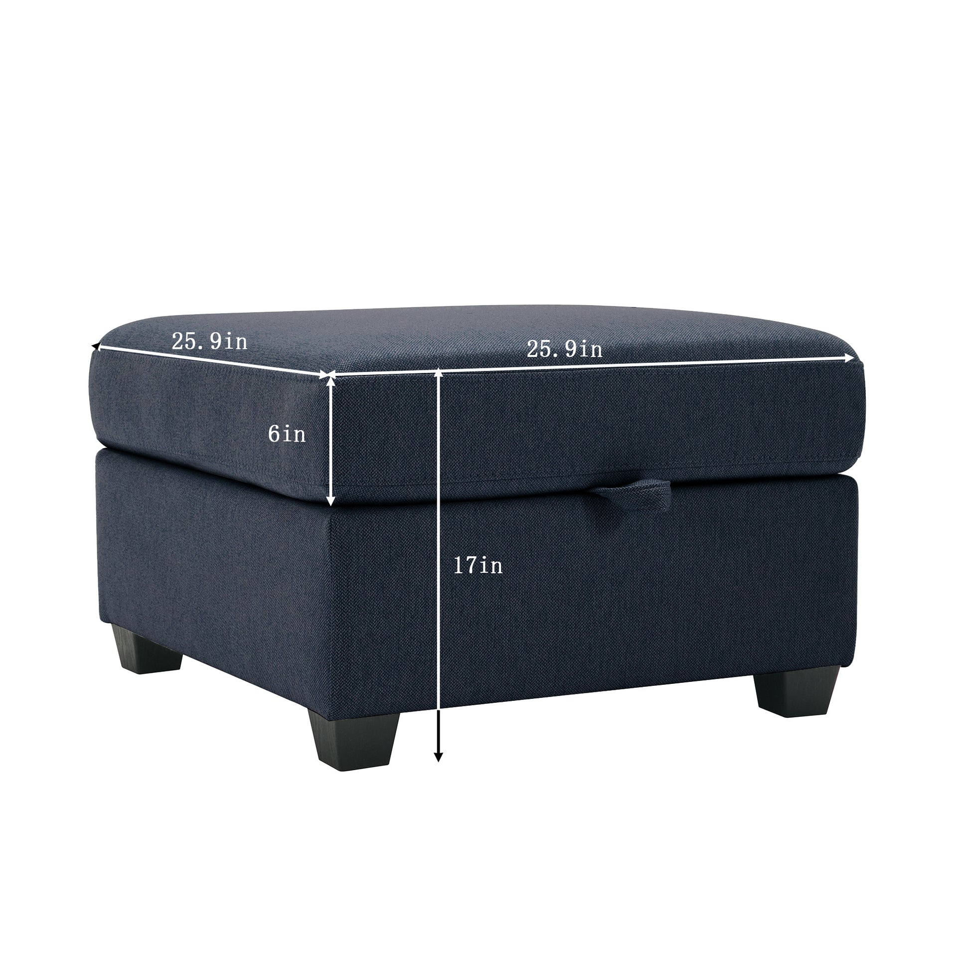 Adjustable Arms And Backs Sectional Sofa, Modern Sectional Couch U Shaped Sofa Couch With Storage Ottoman, Sofa With Convertible Chaise Blue Blue Polyester 4 Seat