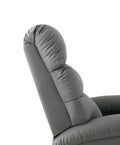 Rocking Recliner Chair,360 Degree Swivel Nursery Rocking Chair,Glider Chair,Modern Small Rocking Swivel Recliner Chair For Bedroom,Living Room Chair Home Theater Seat Dark Grey Gray Gray Faux Leather Manual Push Button Primary Living Space Soft Loose