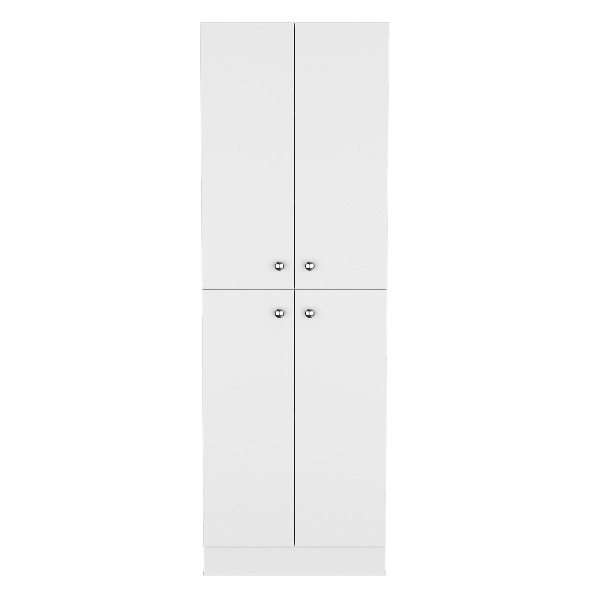 Lynch Kitchen Pantry Storage Cabinet 71" Height, With 4 Doors, 5 Adjustable Shelves, Freestanding Cupboard For Dining Room Living Room, Laundry Freestanding White Kitchen Modern Particle Board Engineered Wood