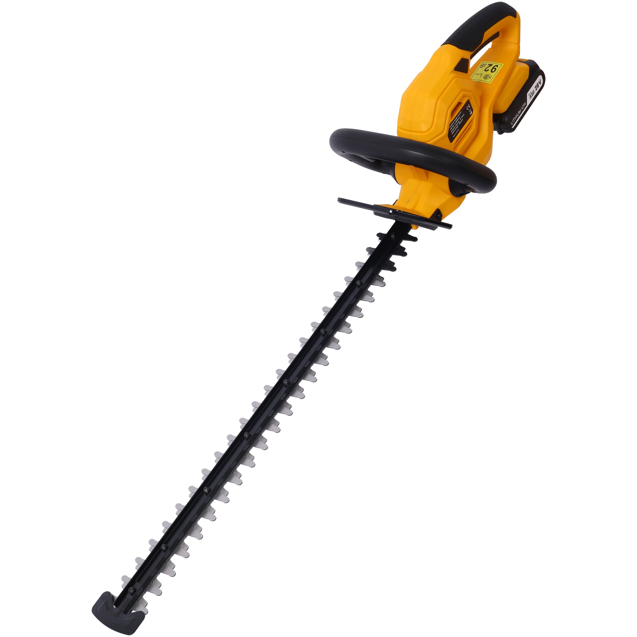 20V Cordless Hedge Trimmer, 22 Inch Steel Blade, Reduced Vibration, Battery And Charger Included Yellow Black Plastic