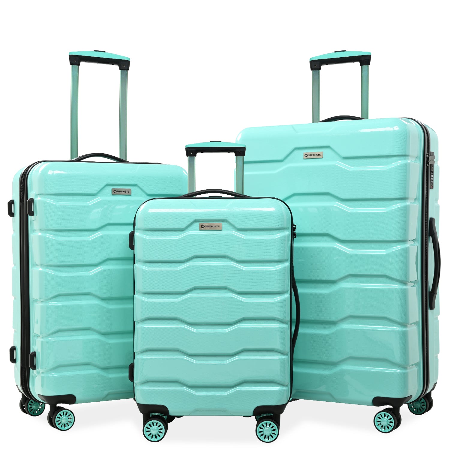 Luggage Sets Abs Pc Hardshell 3Pcs Clearance Luggage Hardside Lightweight Durable Suitcase Sets Spinner Wheels Suitcase With Tsa Lock 20 24 28 ,Green Green Abs Pc