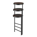 Black And Walnut 3 Tier Foldable Plant Stand Black Wood Metal