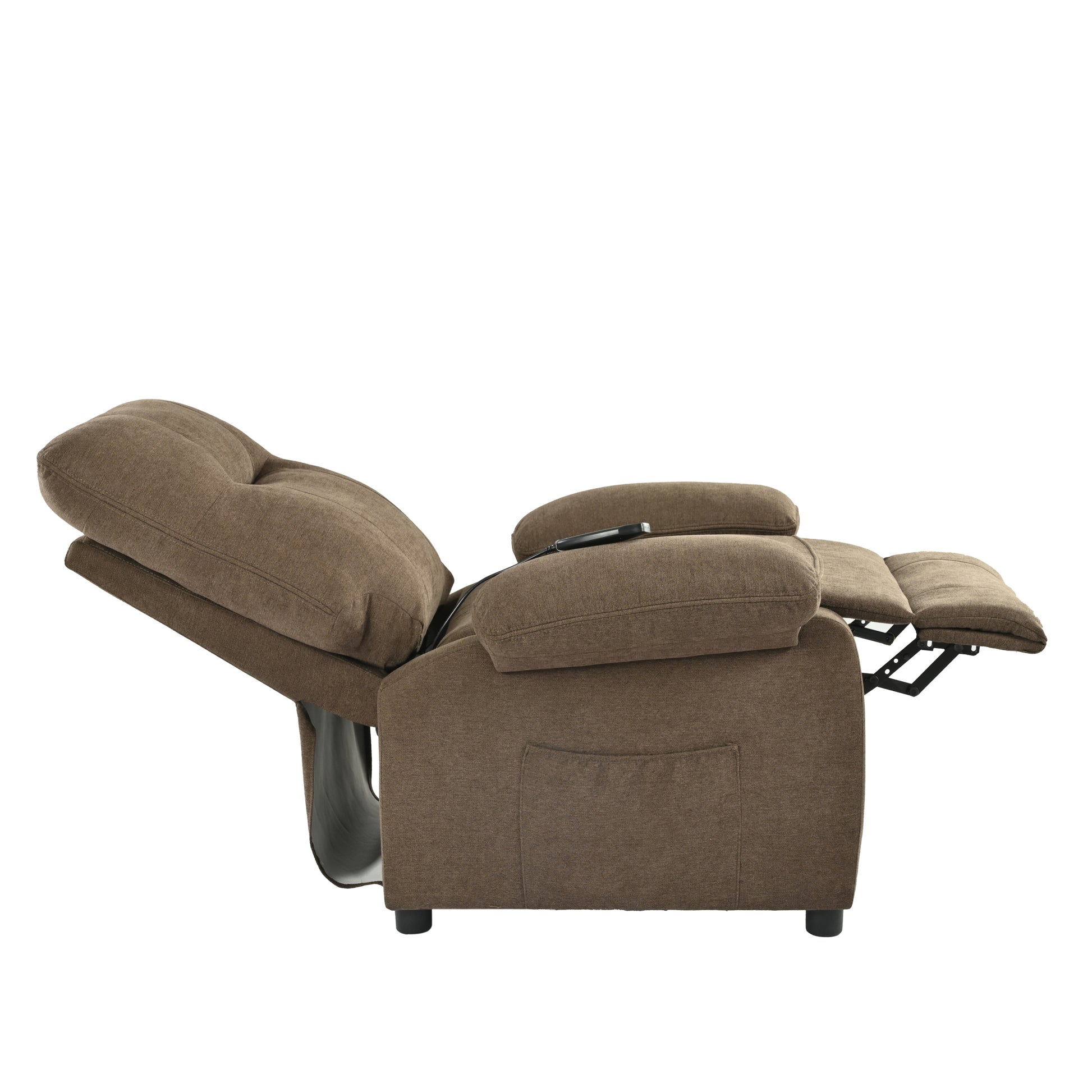 Recliner Chair With Message And Heater, Recliner Chair For Adult, Manual Control Message Chair Brown Steel