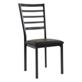 Black Finish Side Chairs Set Of 4 Metal Frame Casual Dining Furniture Black Dining Room Casual Side Chair Metal
