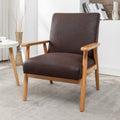25.38'' Wide Classic Mid Century Modern Arm Chair, Dark Brown Dark Brown Microfiber