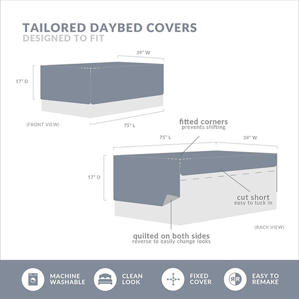 6 Piece Reversible Plaid Daybed Cover Set Grey Daybed Grey Polyester
