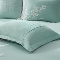 Oversized Cotton Jacquard Comforter Set Aqua Queen Queen Aqua Cotton