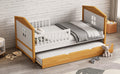 Twin Size House Shape Bed With Trundle Wooden Bed For Girls Boys Teens, No Box Spring Needed, Walnut And White Box Spring Not Required Twin White Walnut Wood Bedroom Cute Pine Bed Frame Wood