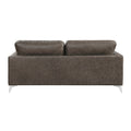 Brownish Gray Polished Microfiber Upholstery Elegant Modern Style Sofa 1Pc Solid Wood Living Room Furniture Silver Finish Metal Legs Brown Microfiber Wood Primary Living Space Modern Solid Wood 2 Seat