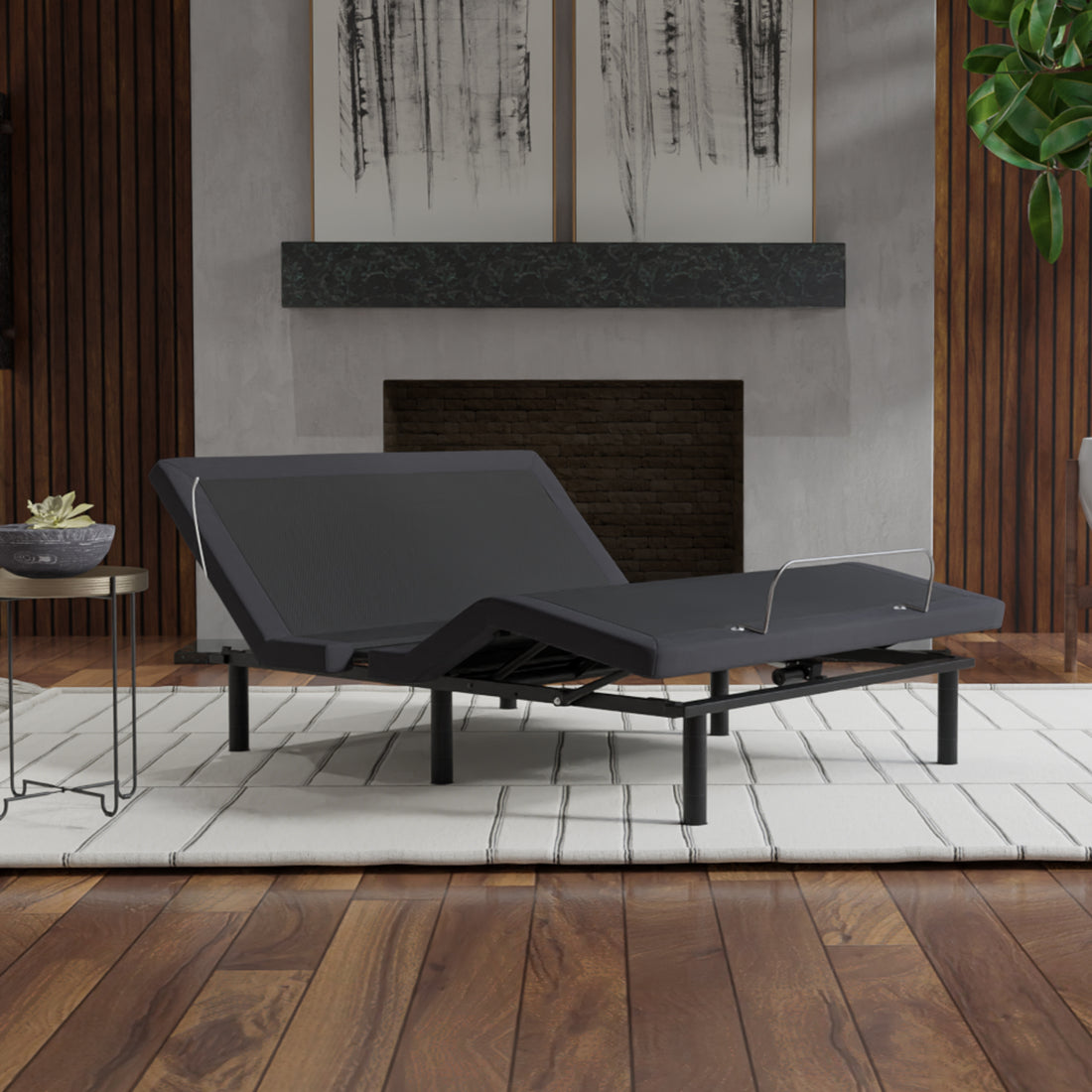 Model G2 Adjustable Base Queen: Voice Command, Glide Tech, Led Lights, Zero Clearance Queen Dark Grey Metal