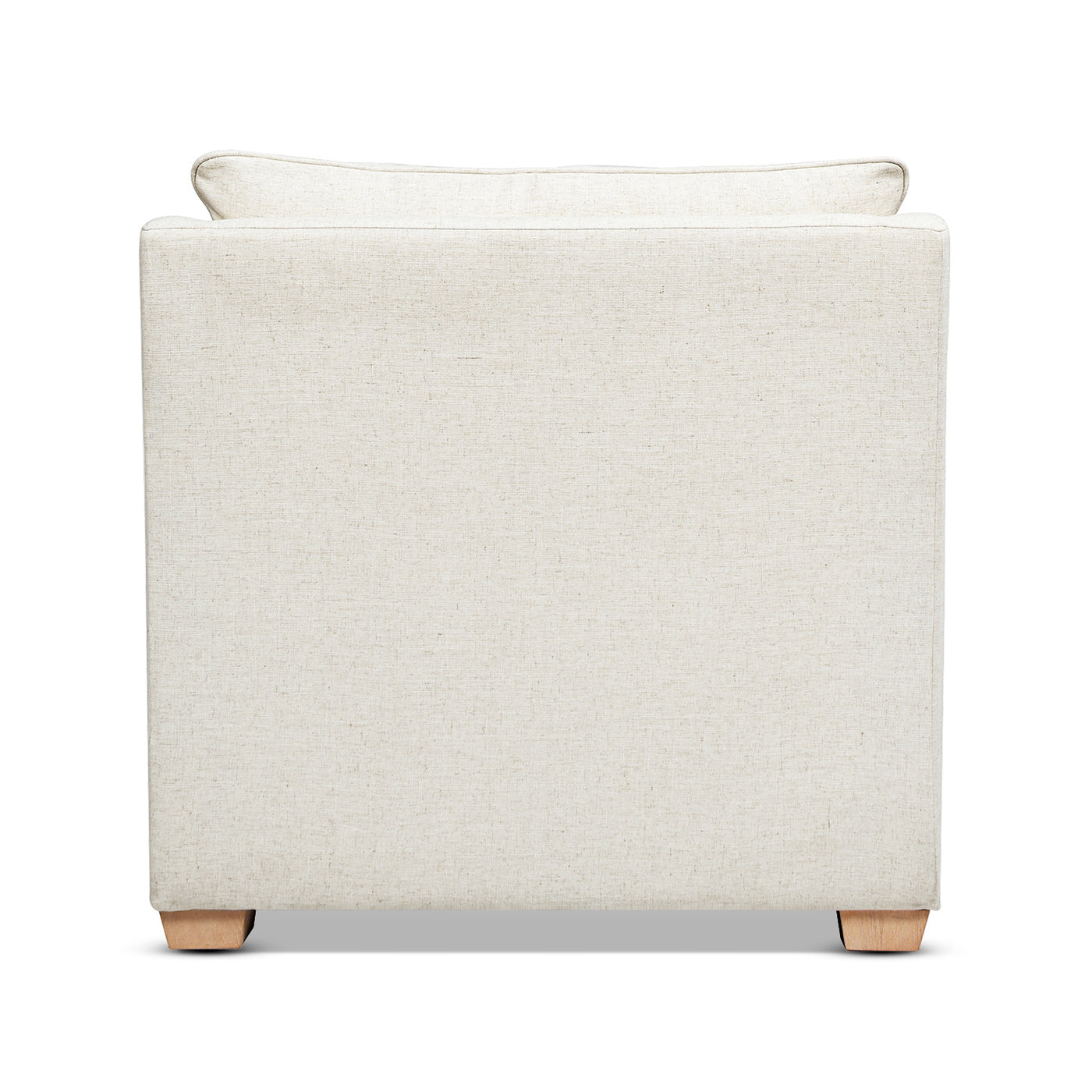 Ada 38" Flared Arm Contemporary Armchair With Lumbar Pillow, Flax White Linen White Foam Linen