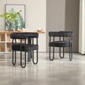 Coolmore Contemporary Designed Velvet Fabric Upholstered Accent Dining Chair Barrel Side Chairs Kitchen Armchair For Living Room Set Of 2 Black Chenille Black Foam Chenille