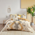 3 Piece Cotton Duvet Cover Set King Multicolor Cotton