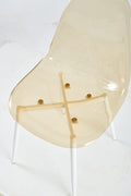 Dining Chair,Set Of 4,Metal Leg,Plastic Seat,Transparent Yellow Yellow White Iron Plastic