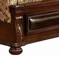 Traditional Eastern King Bed With Soped Headboard And Bun Feet,Brown King Brown Solid Wood