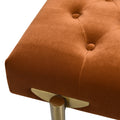 Aria Upholstered Gold Accent Bench, Burnt Orangeperformance Velvet Burnt Orange Foam Velvet