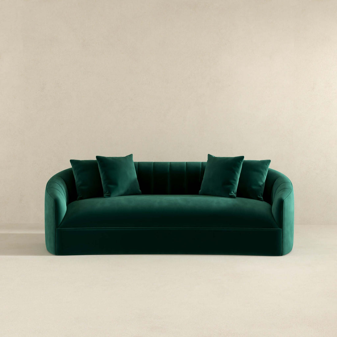 Kante Green Velvet Sofa Dark Green Velvet Wood Primary Living Space Mid Century Modern Foam Solid Wood,Velvet 3 Seat