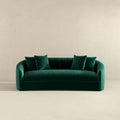 Kante Green Velvet Sofa Dark Green Velvet Wood Primary Living Space Mid Century Modern Foam Solid Wood,Velvet 3 Seat