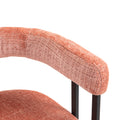 Coolmore Bar Stools Set Of 2, Modern Bar Stool With Back, Black Metal Frames, Upholstered Bar Stools For Kitchen Island, Pub, Club Pink Chenille Pink Foam Chenille