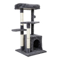 Double Level Cat Tree Stand House Furniture Kittens Activity Tower Posts Kitty Pet Play House Dark Gray Dark Gray Particle Board