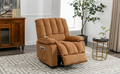 Massage Recliner Chair Electric Power Lift Recliner Chairs With Heat, Vibration, Side Pocket For Living Room, Bedroom, Light Brown Light Brown Velvet