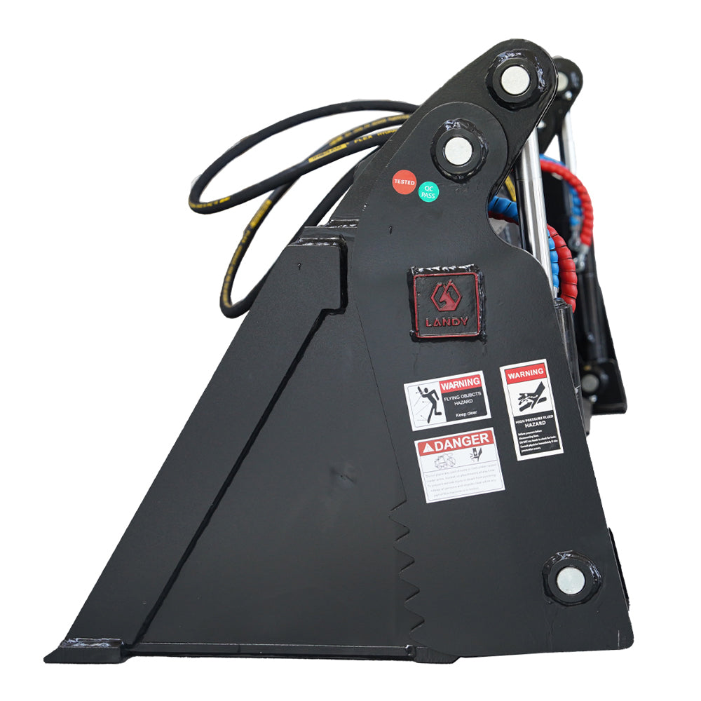 78" Skid Steer 4 In 1 Combo Multi Purpose Bucket Attachment Quick Tach Black Steel